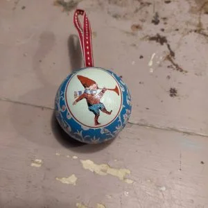 Metallinen avattava joulupallo sininen