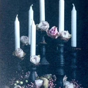 Postikortti Ruusut ja kynttilät