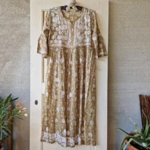 Boheemi mekko – kuviollinen puuvilla lime XS-M