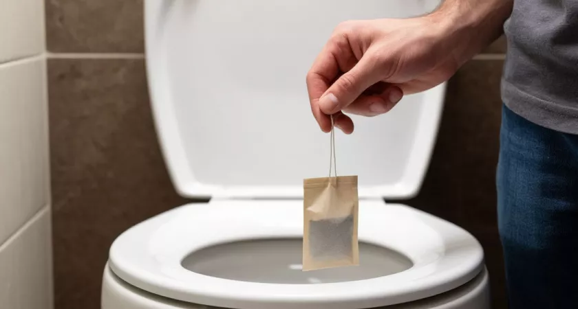 Ko zapustim hišo, v stranišče vržem čajno vrečko